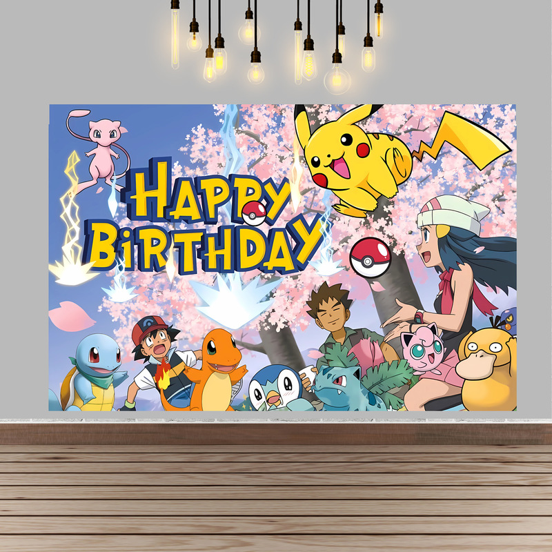 Pokemon Birthday Party Backgro - огляд і ціна Baby Products Poster