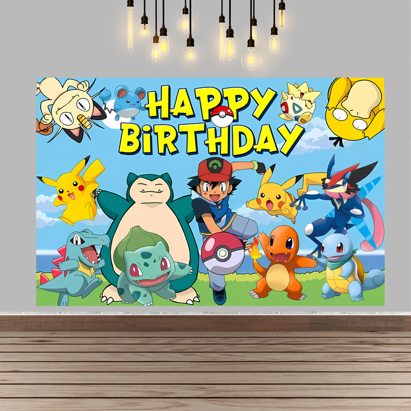Pokemon Birthday Party Backgro - огляд і ціна Baby Products Poster