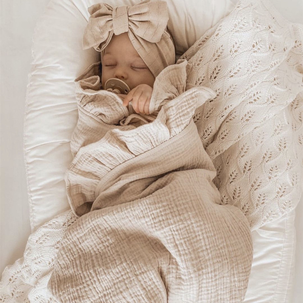 INS Ruffled Muslin Baby Swaddl - огляд і ціна Baby Products Organic