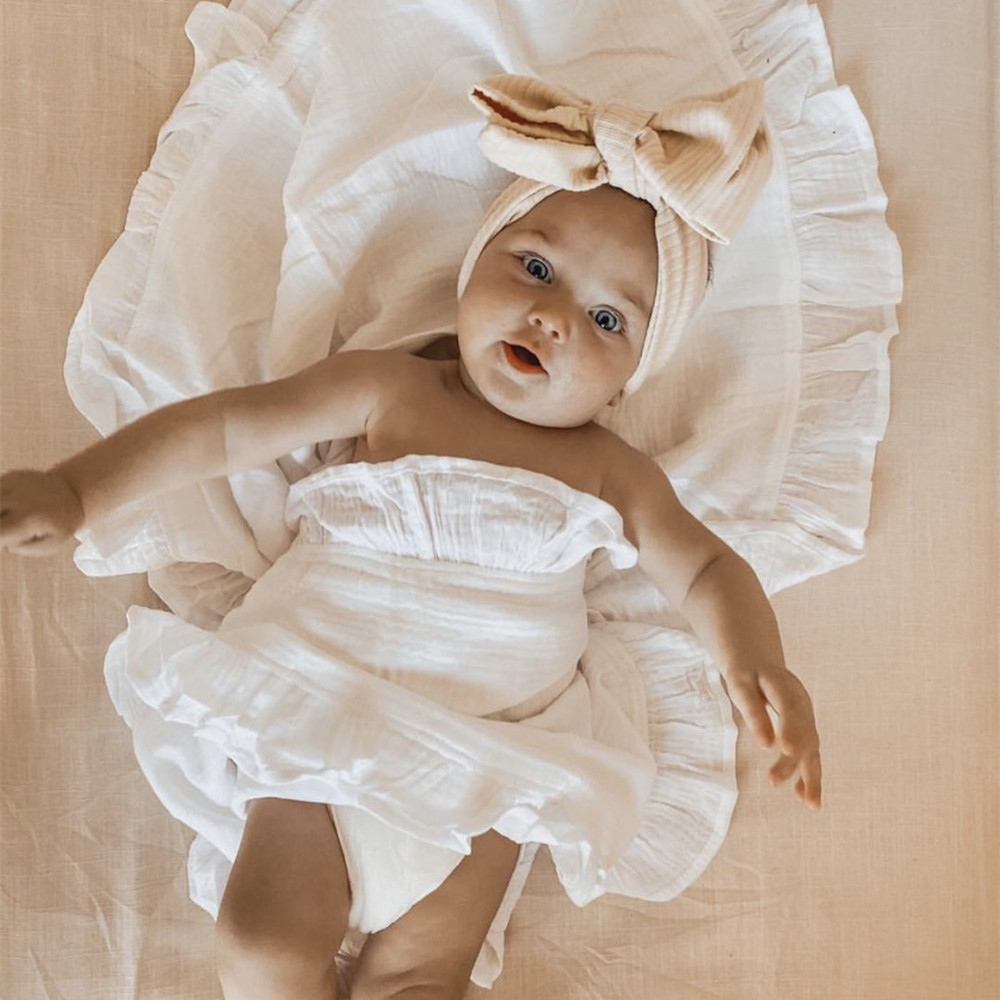 INS Ruffled Muslin Baby Swaddl - огляд і ціна Baby Products Organic